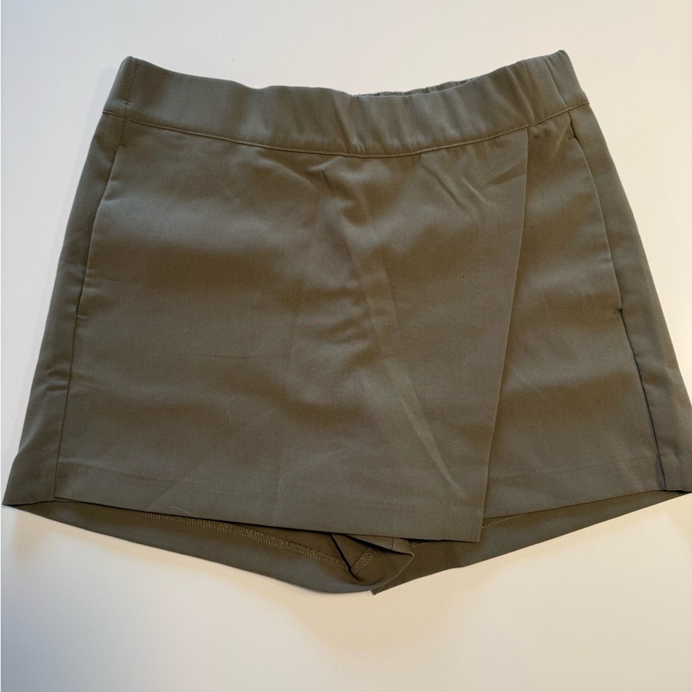 Frank & Oak Olive Wrap Skort Shorts